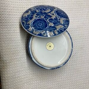 Blue Floral Ceramic Trinket Box